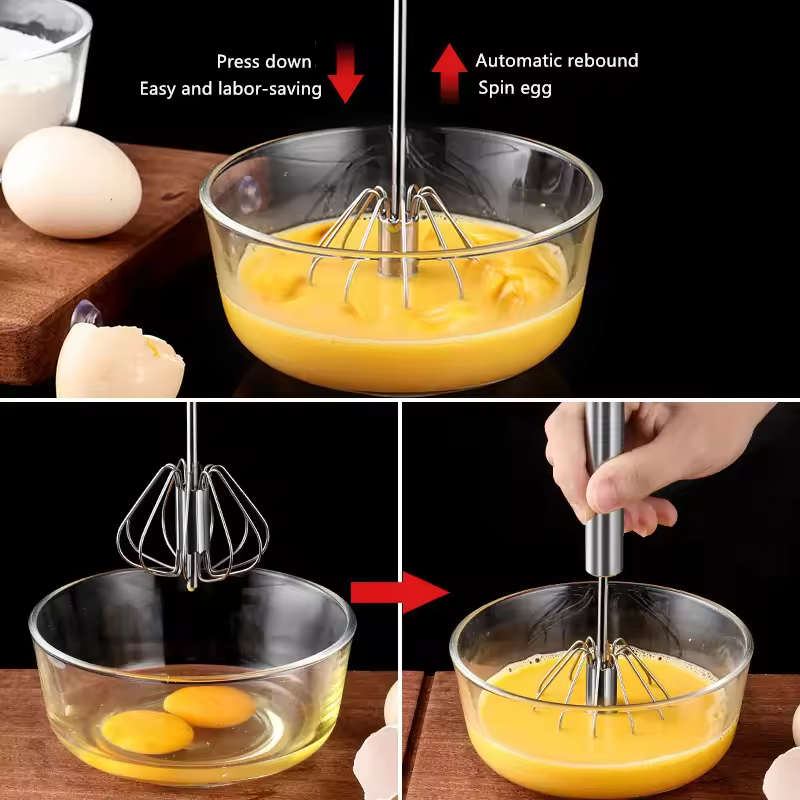 Semi-Automatic Stainless Steel Egg Beater