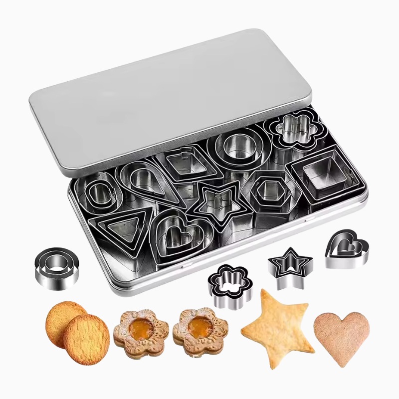 30-Piece Stainless Steel Cookie Cutter Set