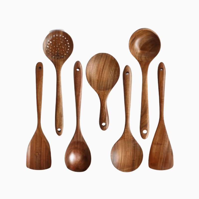 Artisan Teak Wood Kitchenware Set