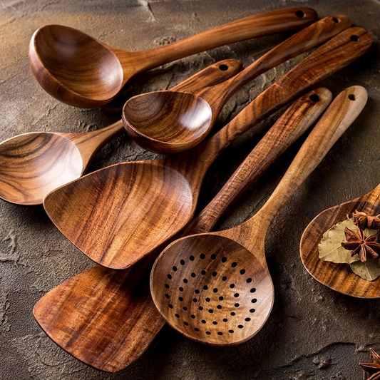 Artisan Teak Wood Kitchenware Set