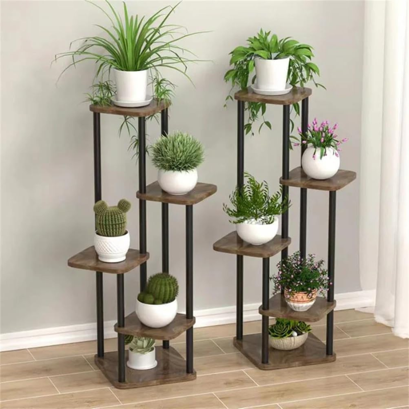 Vertical Plant Stand - Expandable Wooden Shelf
